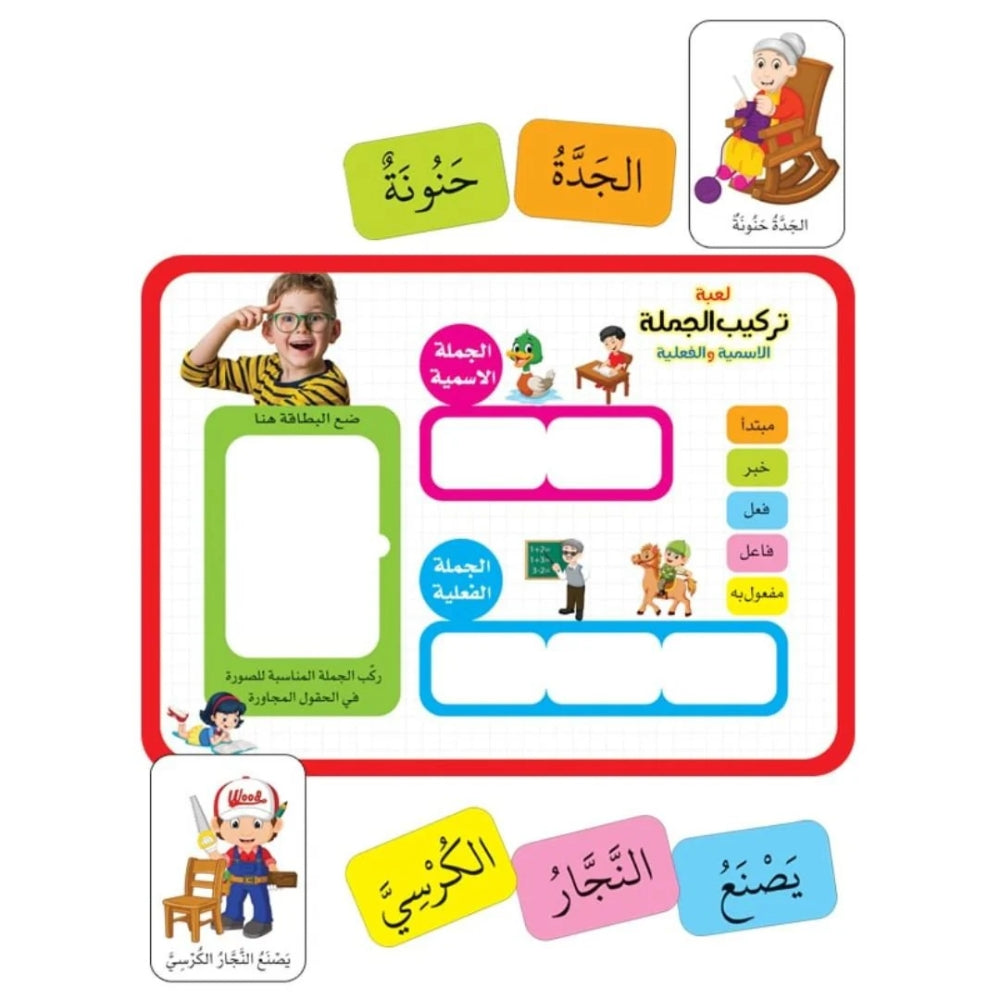 Syntax Game - Sentences Creation and Arrangement For Kids - Arabic